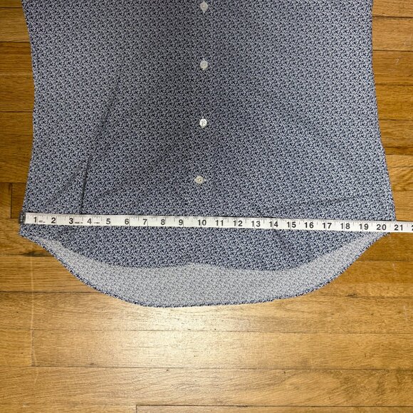 Ledbury Mens Blue Guitar Pattern Long Sleeve Button Down Shirt Size Medium - Picture 8 of 9